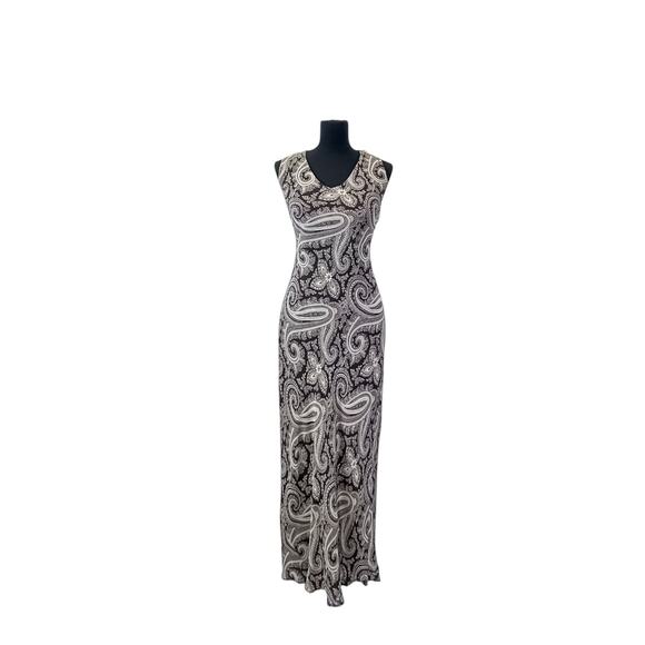Eddie Bauer Paisley Sleeveless Maxi Dress - Size Medium - Picture 2 of 10